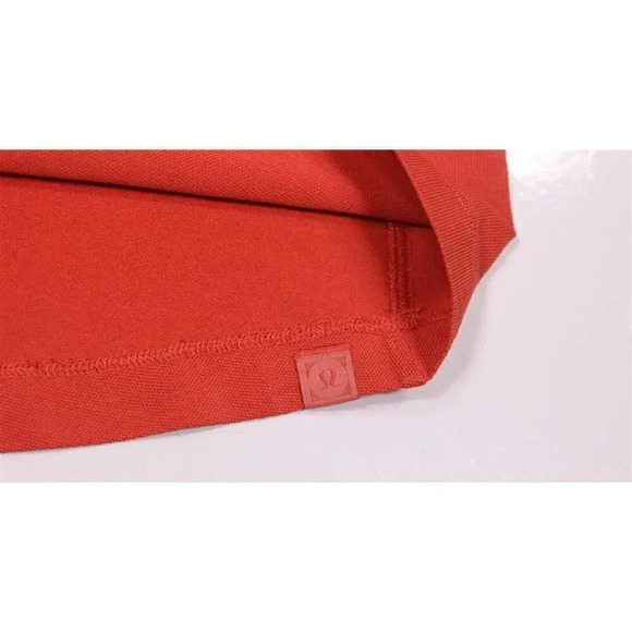 Lululemon Tech Pique Vermillion Salmon Performance Golf Polo Shirt~ Small - Picture 11 of 12